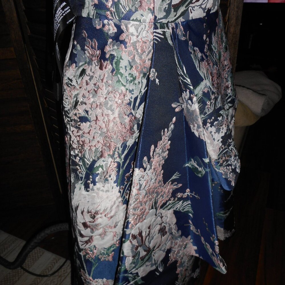 NWT Kay Unger metallic jewel and pastel floral tea dress, size 4 - Picture 12 of 12